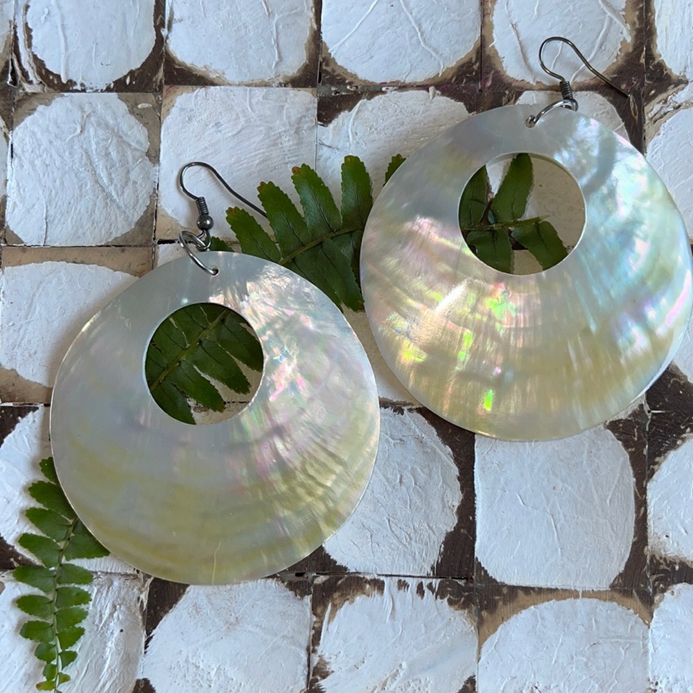 Opalescent shell earrings
